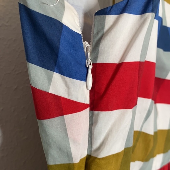 Maeve by Anthropologie Womens Red & Blue Cricket Club Belted Mini Dress size 6 - Picture 6 of 10